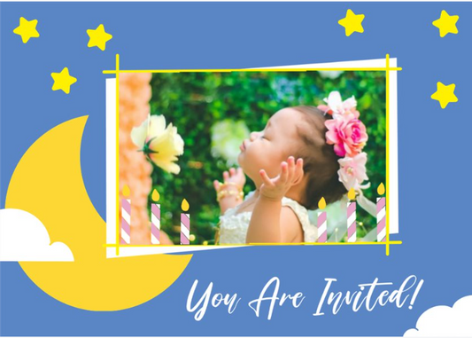 Starry night birthday invite